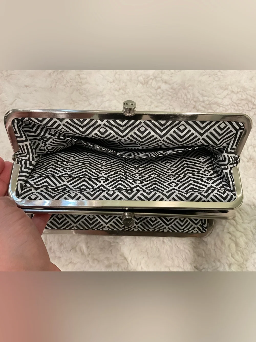 HOBO Black Textured Frame Clutch
